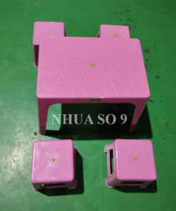 Bộ bàn ghế nhựa màu hồng 3N